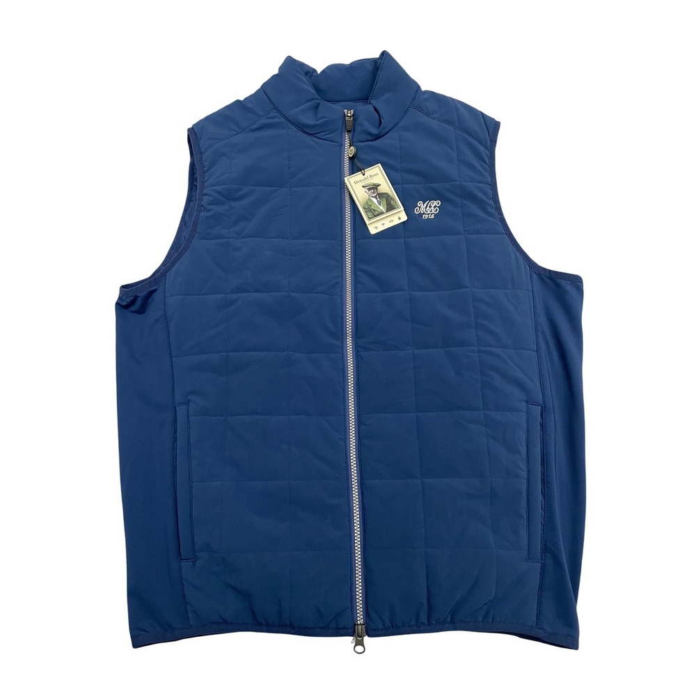 NEW Donald Ross Stirling Quilted Full Zip Golf Vest M Blue Waterproof Wicking